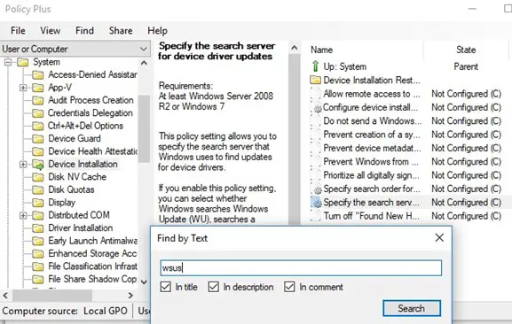 Policy plus editor de GPO en Windows 10 Home Edition