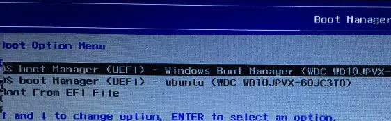 menú uefi de windows 10 - ejecutar el administrador de arranque de Windows