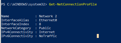 Get-NetConnectionProfile 