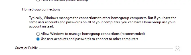 Utilice cuentas de usuario y contraseñas para conectarse a otras computadoras
