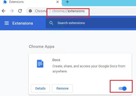 deshabilitar las extensiones de Chrome