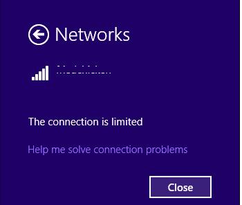 Windows 8.1 conexión wifi limitada