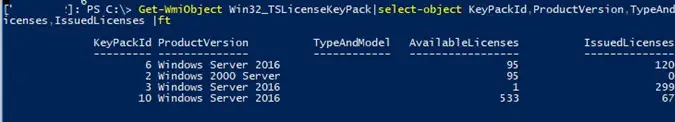 Win32_TSLicenseKeyPack instala paquetes de CAL de RDS