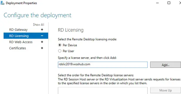 configurar el servidor de licencias rd a través del administrador del servidor