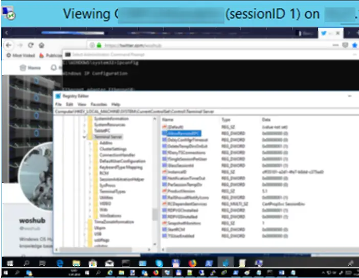 remedo de sesión de Windows 10: visualización de la sesión del usuario