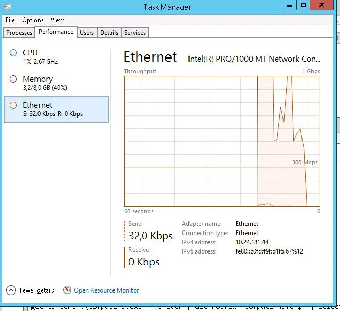rendimiento de Ethernet