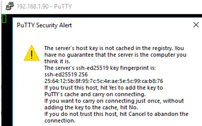 putty acepta la clave rsa para un servidor ssh