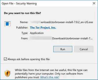 Windows 10 ¿Desea ejecutar este archivo? Abrir archivo - Advertencia de seguridad