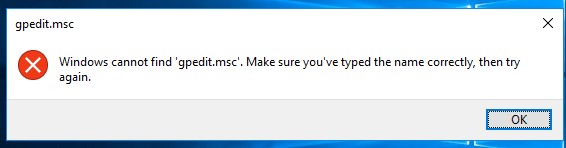 Windows10 Home Edition: no se encuentra gpedit.msc