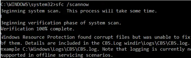 sfc / scannow Windows Resource Protection encontró archivos corruptos pero no pudo reparar algunos de ellos
