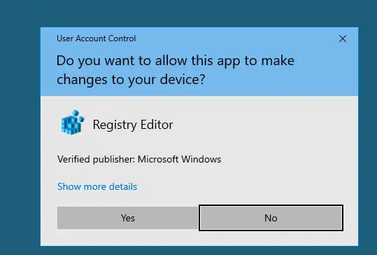 mensaje de confirmación de uac en un escritorio seguro en Windows 10