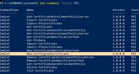 módulo pki de powershell - administrar certificados en windows 