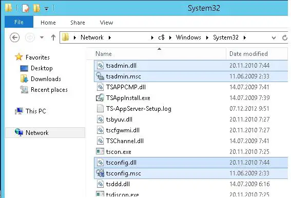 tsadmin.dll desde el servidor Windows 2008 r2