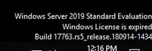 La licencia de evaluación de Windows Server 2019 ha caducado mensaje de escritorio