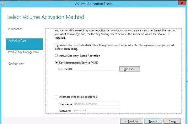 instalar el servicio de gestión de claves win 2012 r2