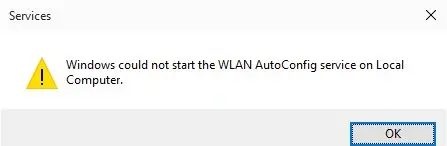 Windows no pudo iniciar el servicio de configuración automática de WLAN en la computadora local