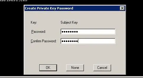 crear contraseña de clave privada