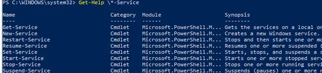 cmdlets básicos de powershell para administrar los servicios de Windows