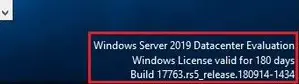 licencia de evaluación estándar de Windows Server 2019 válida por 180 días