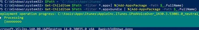 powershell: instala uwp appx con dependencias