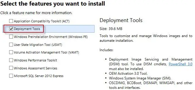 Herramientas de implementación de Windows 8 ADK 