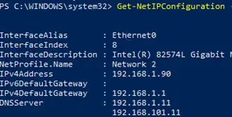 Get-NetIPConfiguration: recupere la configuración de IP en Windows a través de PowerShell
