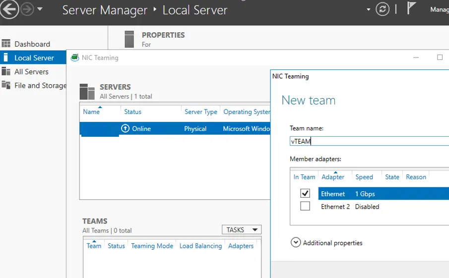 Windows Server 2012 configurando NIC Teaming