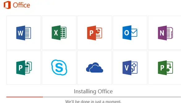 Office 365/2019 instale todas las aplicaciones disponibles a la vez