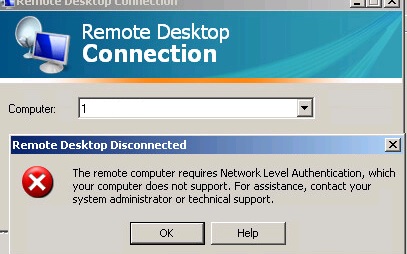 La computadora remota requiere autenticación de nivel de red, que su computadora no admite.