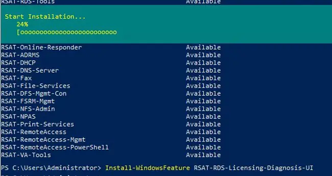 Windows Server 2022 y 2019: Install-WindowsFeature RSAT