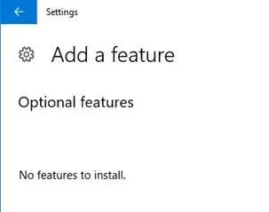 windows10 fod sin conexión: no hay funciones para instalar