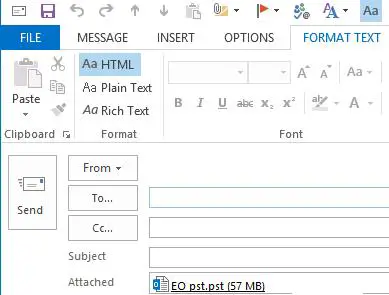 Aumentar el tamaño máximo de los archivos adjuntos Outlook 2013