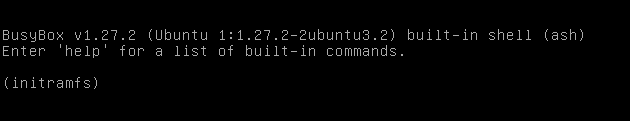 Ubuntu Linux arranca en BusyBox initramfs prompt