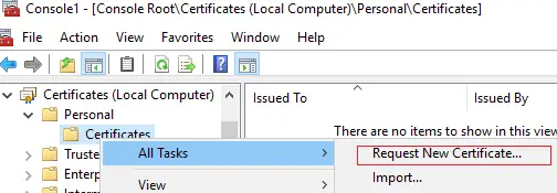 Solicite un nuevo certificado de firma de código de certificado en Windows 10