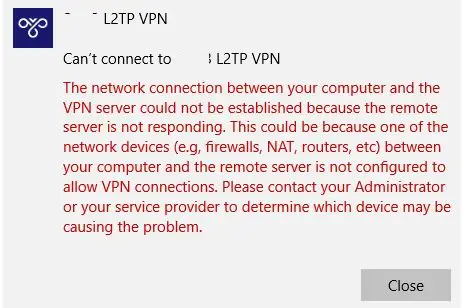 No se puede conectar a L2TP-IPsec-VPN-Server