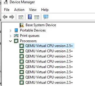 QEMU Virtual CPU versión 2.5 máquina virtual multiprocesador en KVM