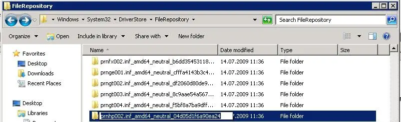 C:WindowsSystem32DriverStoreFileRepository 
