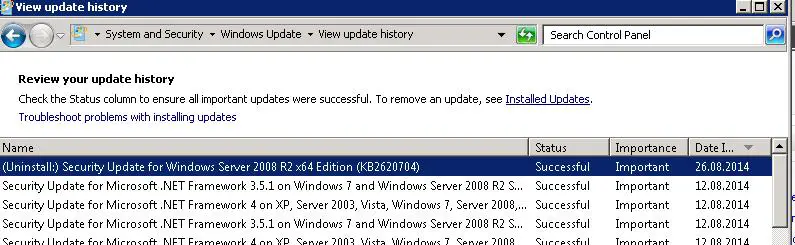 Historial de actualizaciones de Windows