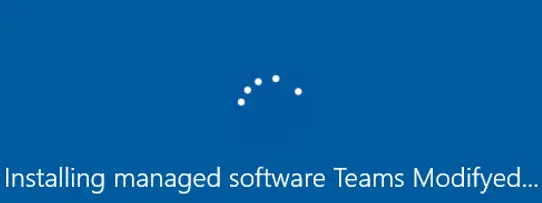 Instalación de mensaje de software administrado en la pantalla de inicio de Windows