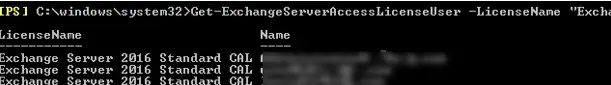 servidor de intercambio: obtenga las llamadas de usuario requeridas con powershell