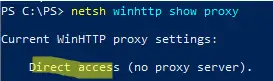 verificar el acceso directo del proxy WinHTTP