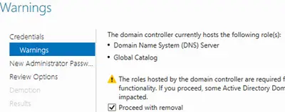 Forzar la eliminación del controlador de dominio de Active Directory