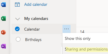 compartir calendario de usuario en Outlook en la web