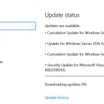 Problema "Descargando actualizaciones 0%" en Windows Server 2016 y Windows 10