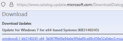 descargar actualización de Windows KB3140245 