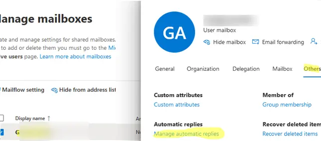 Administrar respuestas automáticas: buzón de Microsoft 365
