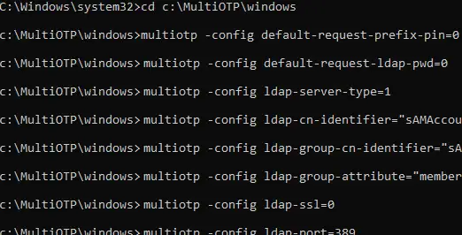 configurar el servidor MultiOTP en Windows