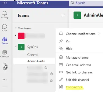 agregar conector en el cliente de Microsoft Teams